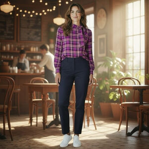 275 - RW & CO Blouse - 100% Viscose - Ties & Buttons